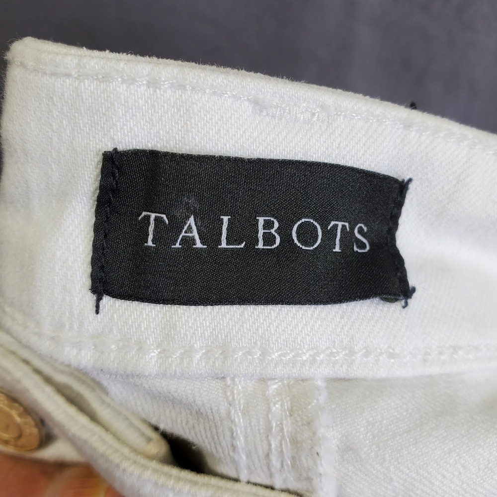 Talbots Slim Ankle Jeans Womens 8 White Stretch Cotton Blend Denim Pants - Picture 3 of 9